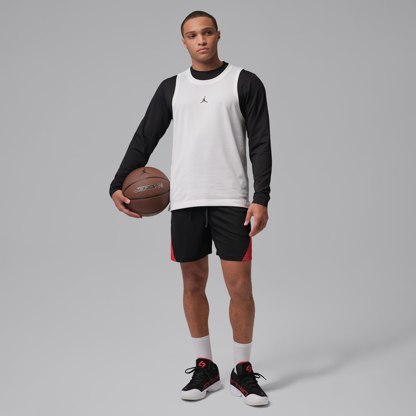 Мужские шорты Jordan Sport Dri-FIT, цвет: Чёрный / Красный — фото 6