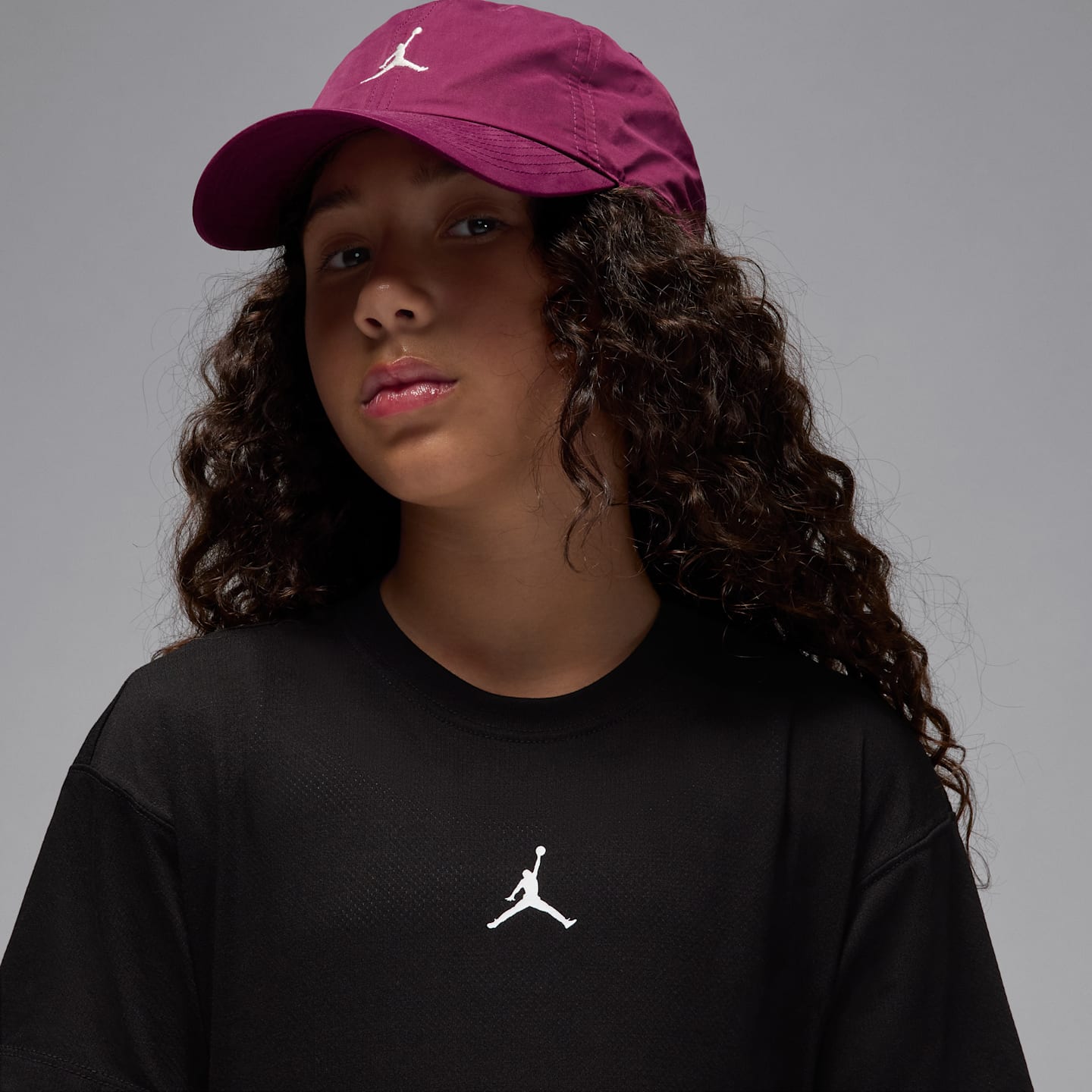 Детский топ Jordan Sport Dri-FIT Diamond с коротким рукавом, цвет: Чёрный — фото 3