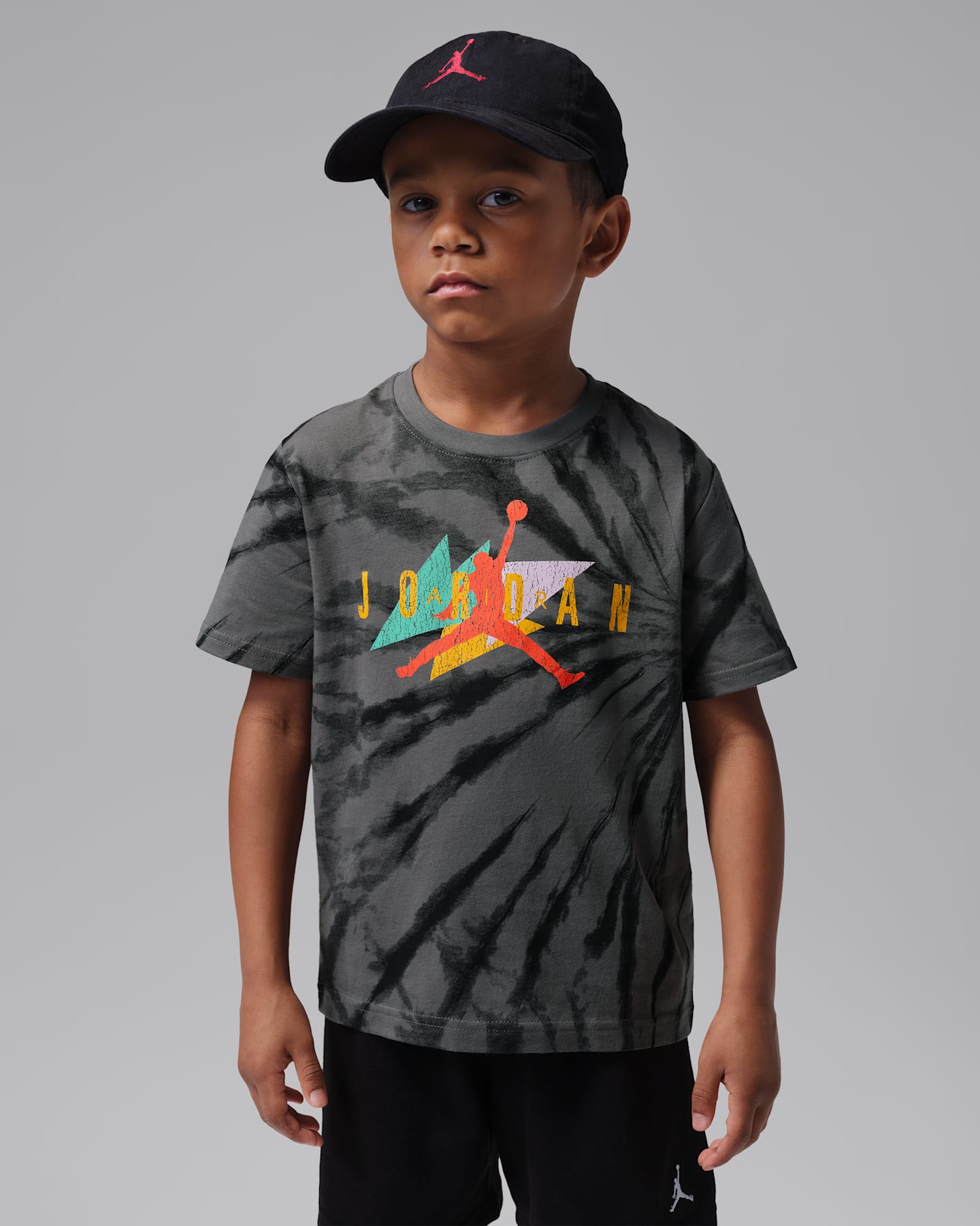 Детская футболка Jordan Geo Tie Dye, цвет: Железный серый — фото 6