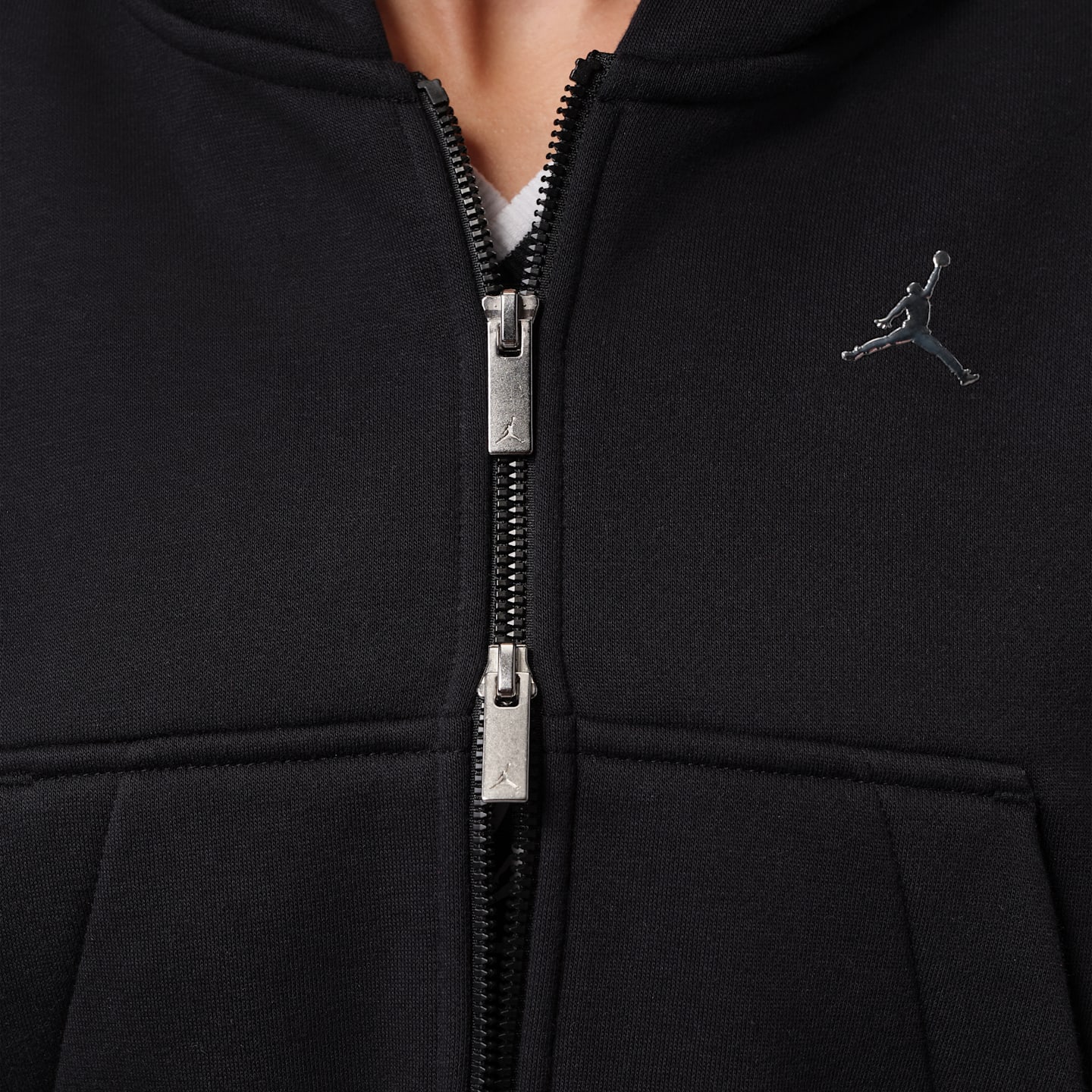 Женское худи Jordan Brooklyn Cropped Full-Zip, цвет: Чёрный — фото 4