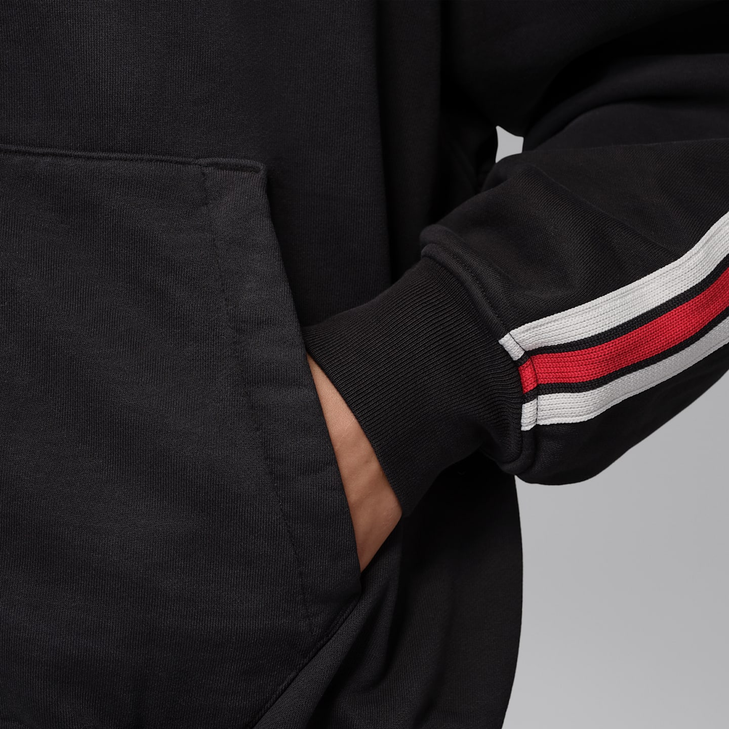 Женская куртка Jordan Flight Fleece из махры на молнии, цвет: Чёрный / Серый — фото 5