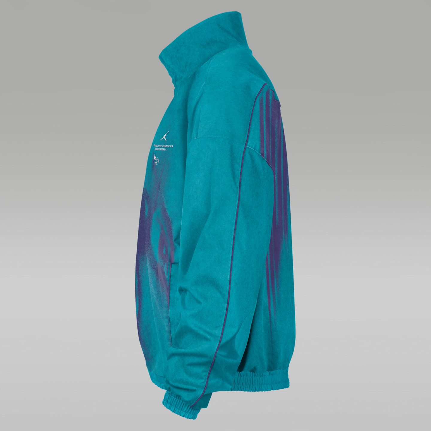 Мужская куртка Nike Charlotte Hornets Standard Issue Basketball Woven, цвет: Бирюзовый / Орхидея — фото 3