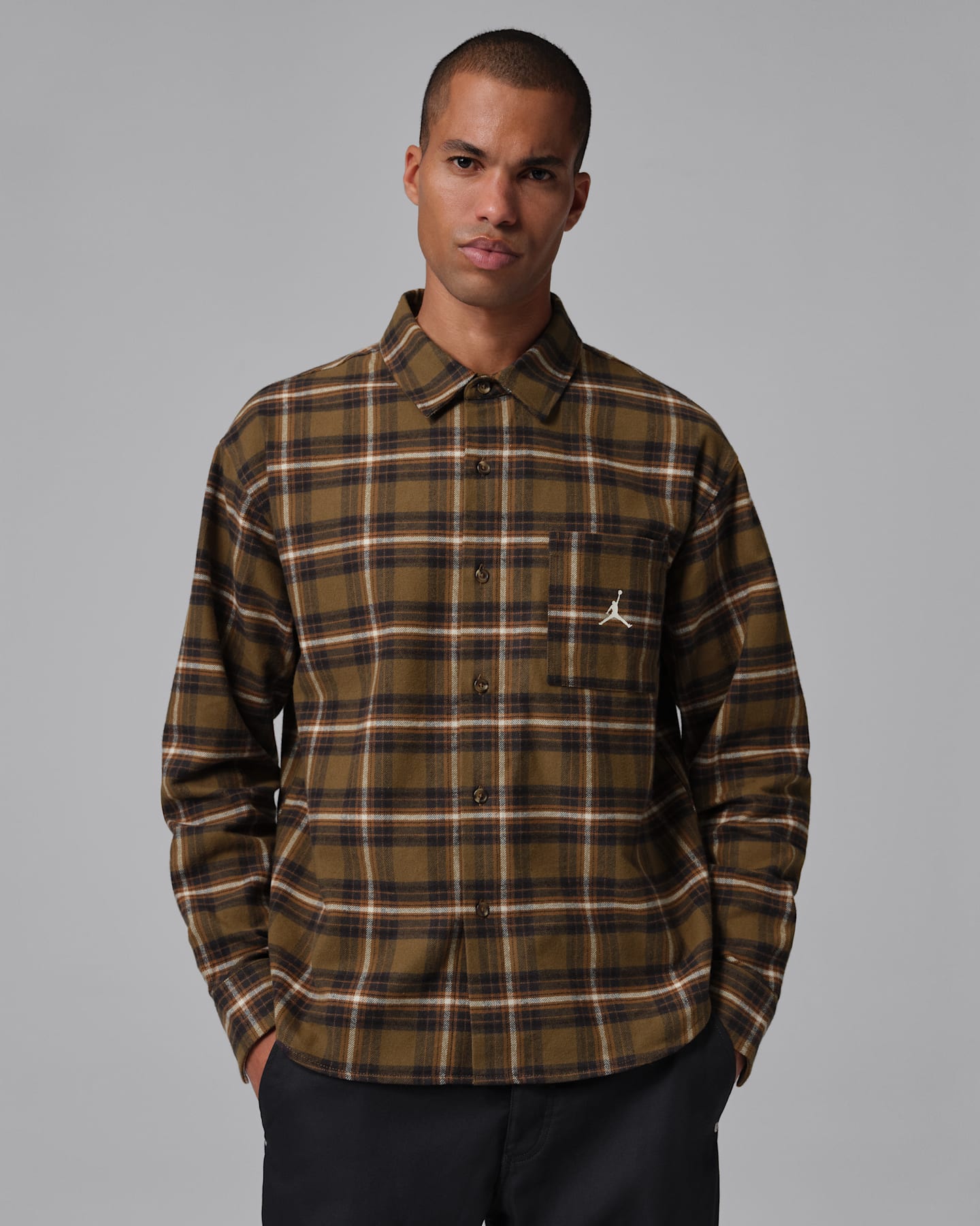 Мужские кроссовки Jordan Brooklyn Graphic Flannel, цвет: Коричневый / Молочный — фото 8