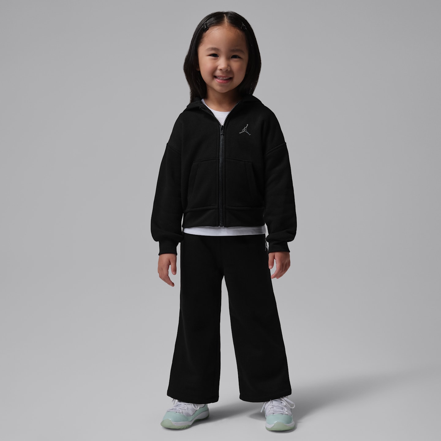 Детские худи Jordan Brooklyn Fleece Baby (12-24M) 2-Piece Full-Zip Set, цвет: Чёрный — фото 1