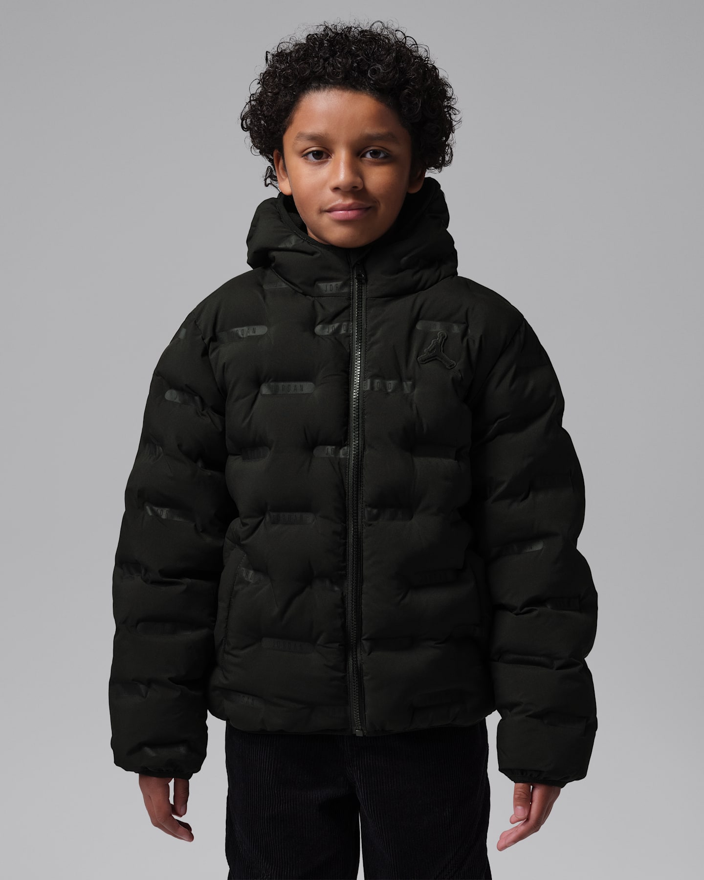 Детская куртка Jordan Heat Debossed Midweight Puffer, цвет: Чёрный — фото 9