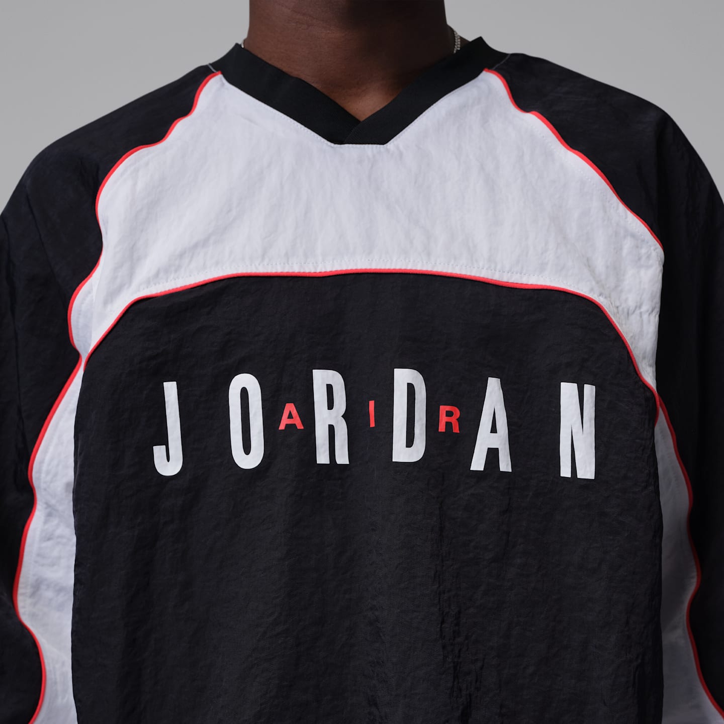 Мужской разминочный лонгслив Jordan Flight, цвет: Чёрный / Белый — фото 4