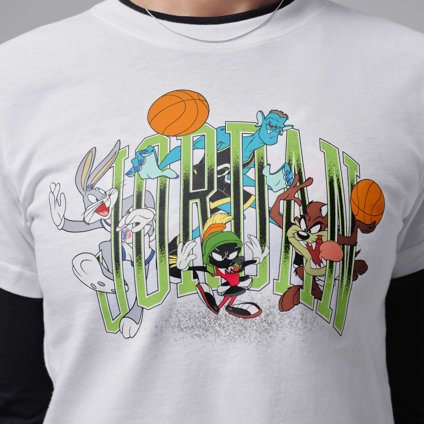 Женская футболка Jordan Space Jam, цвет: Белый / Чёрный — фото 4