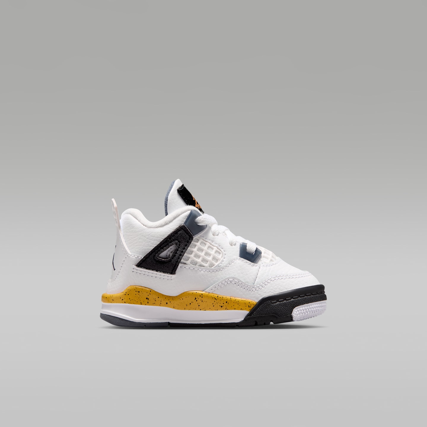 Детские кроссовки Jordan 4 Retro "Tour Yellow" Baby/Toddler Shoes, цвет: Белый / Тёмный синий серый — фото 3