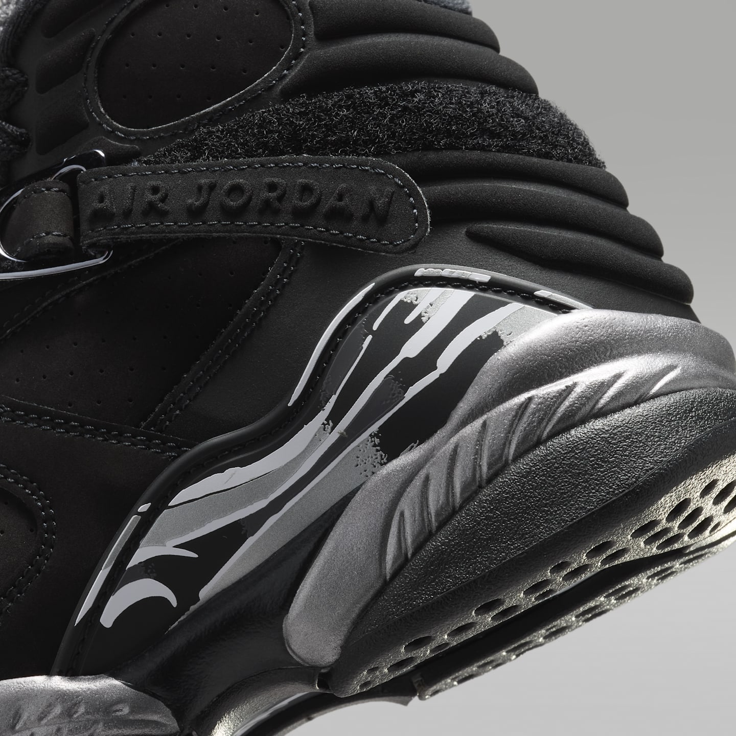 Детские кроссовки Air Jordan 8 Retro "Chrome", цвет: Чёрный / Графитовый — фото 8