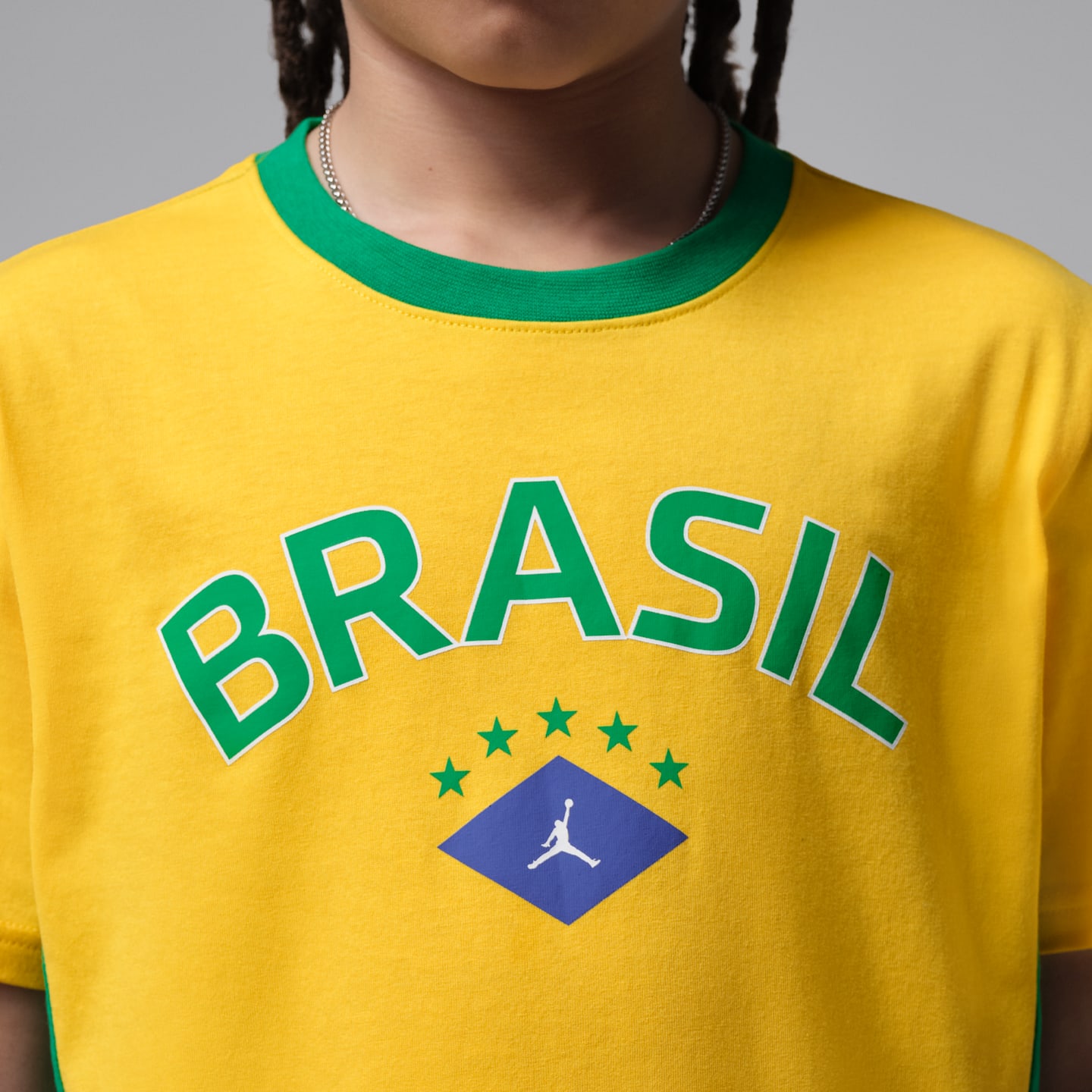 Детская футболка Jordan Brasil с принтом, цвет: Жёлтый / Зелёный — фото 4
