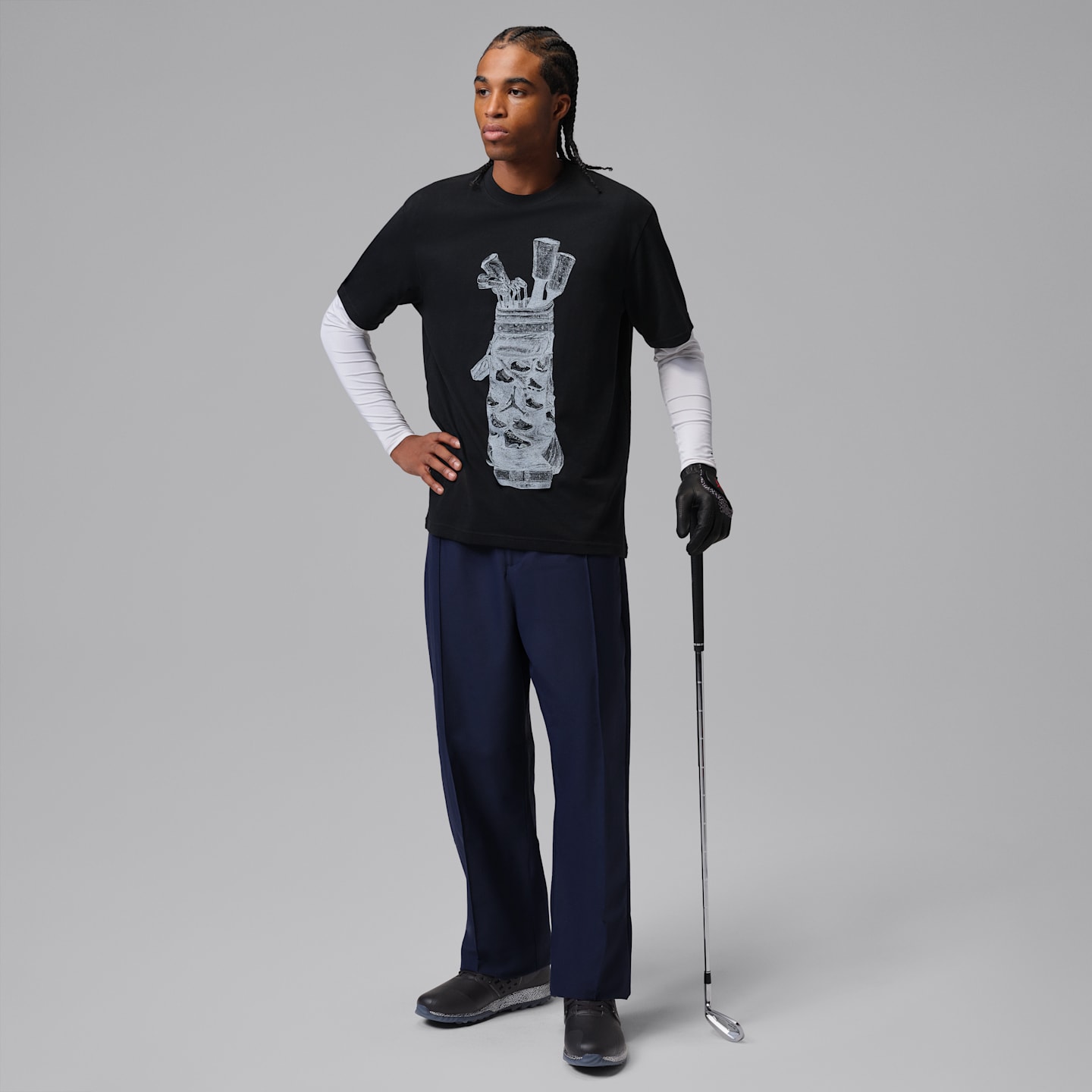 Мужские кроссовки Jordan Grind Golf, цвет: Чёрный / Серебряный — фото 10