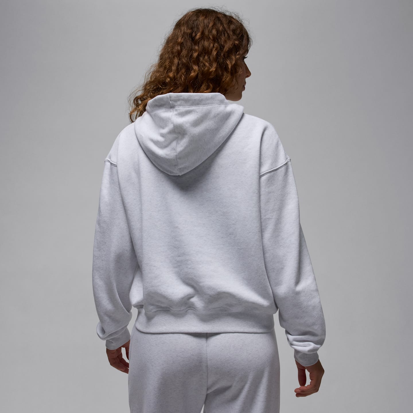 Женское худи Jordan Sport Crossover Dri-FIT Fleece, цвет: Берёзовый меланжевый / Чёрный — фото 2