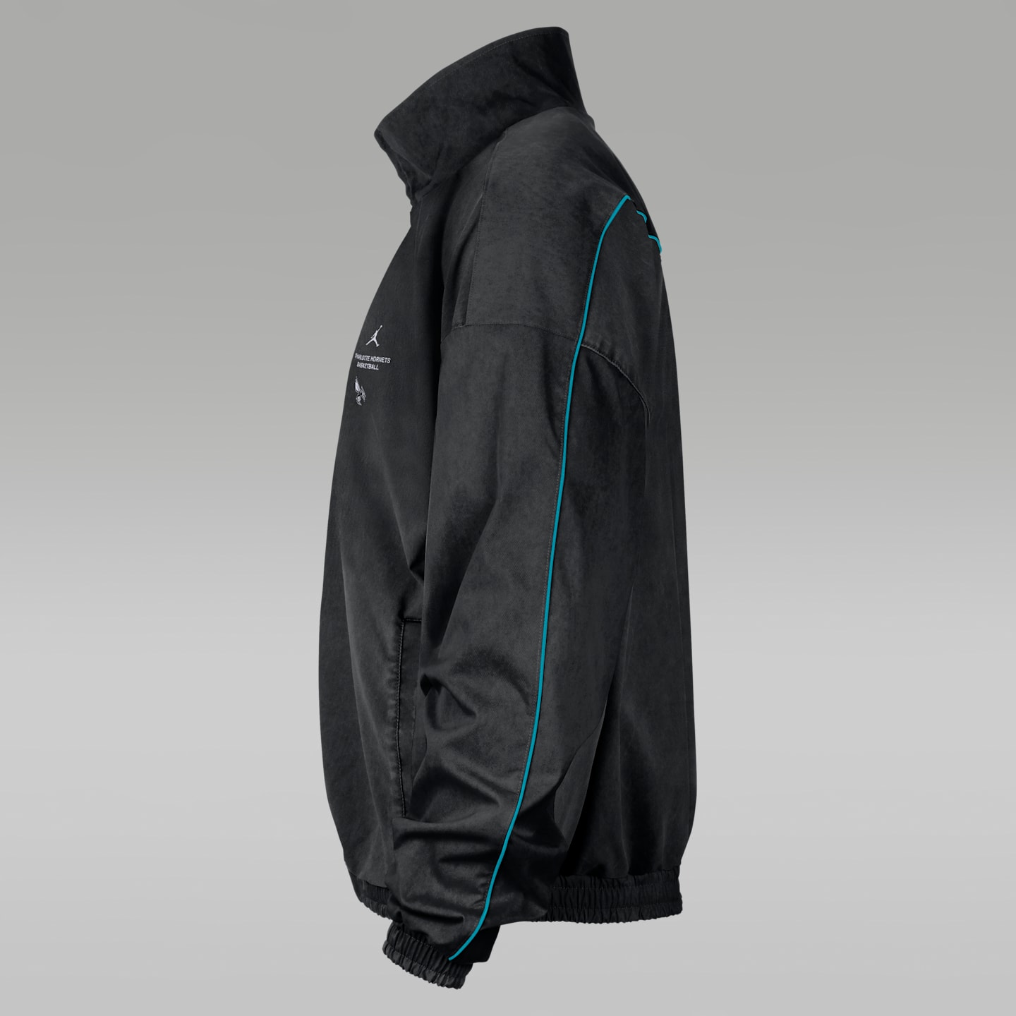 Мужская куртка Nike Charlotte Hornets Standard Issue Dri-FIT Basketball Woven, цвет: Чёрный / Бирюзовый — фото 3