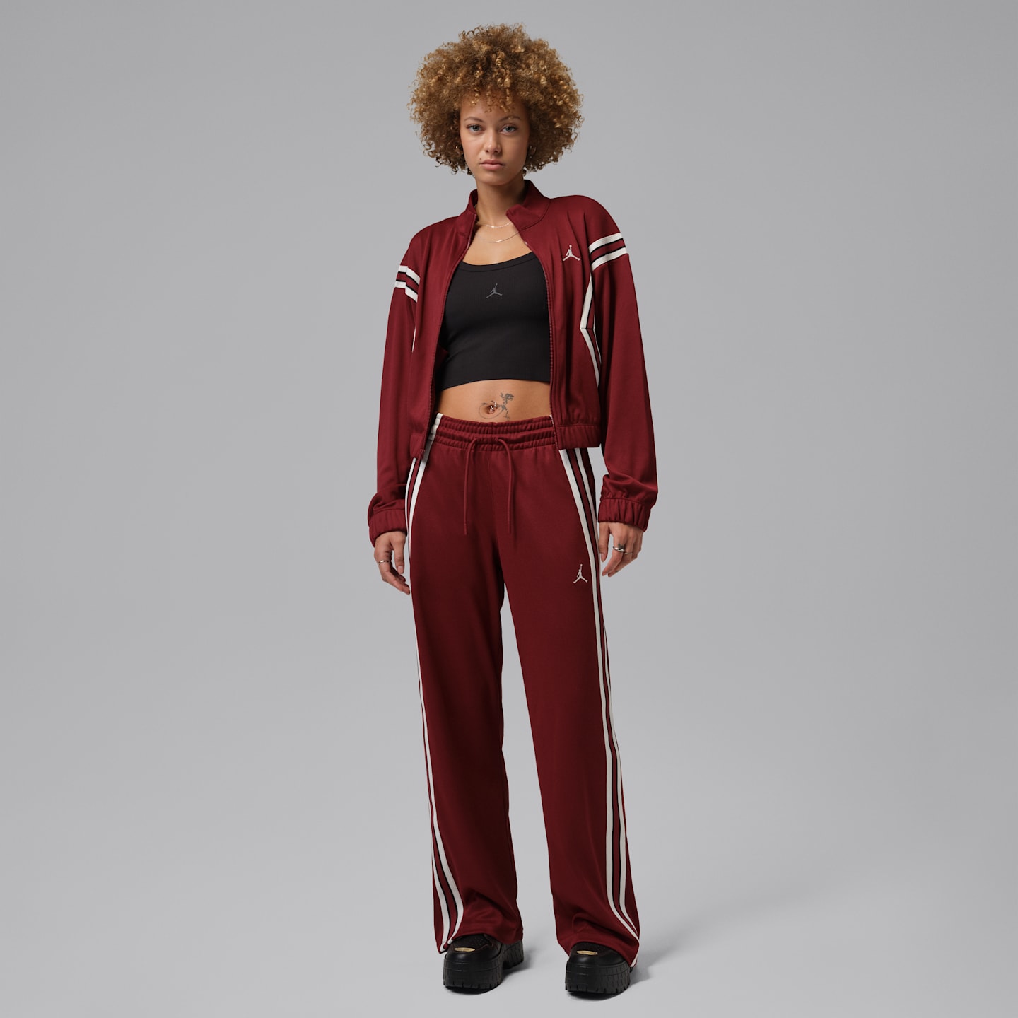 Женская спортивная куртка Jordan Brooklyn на молнии, цвет: Красный / Молочный — фото 5