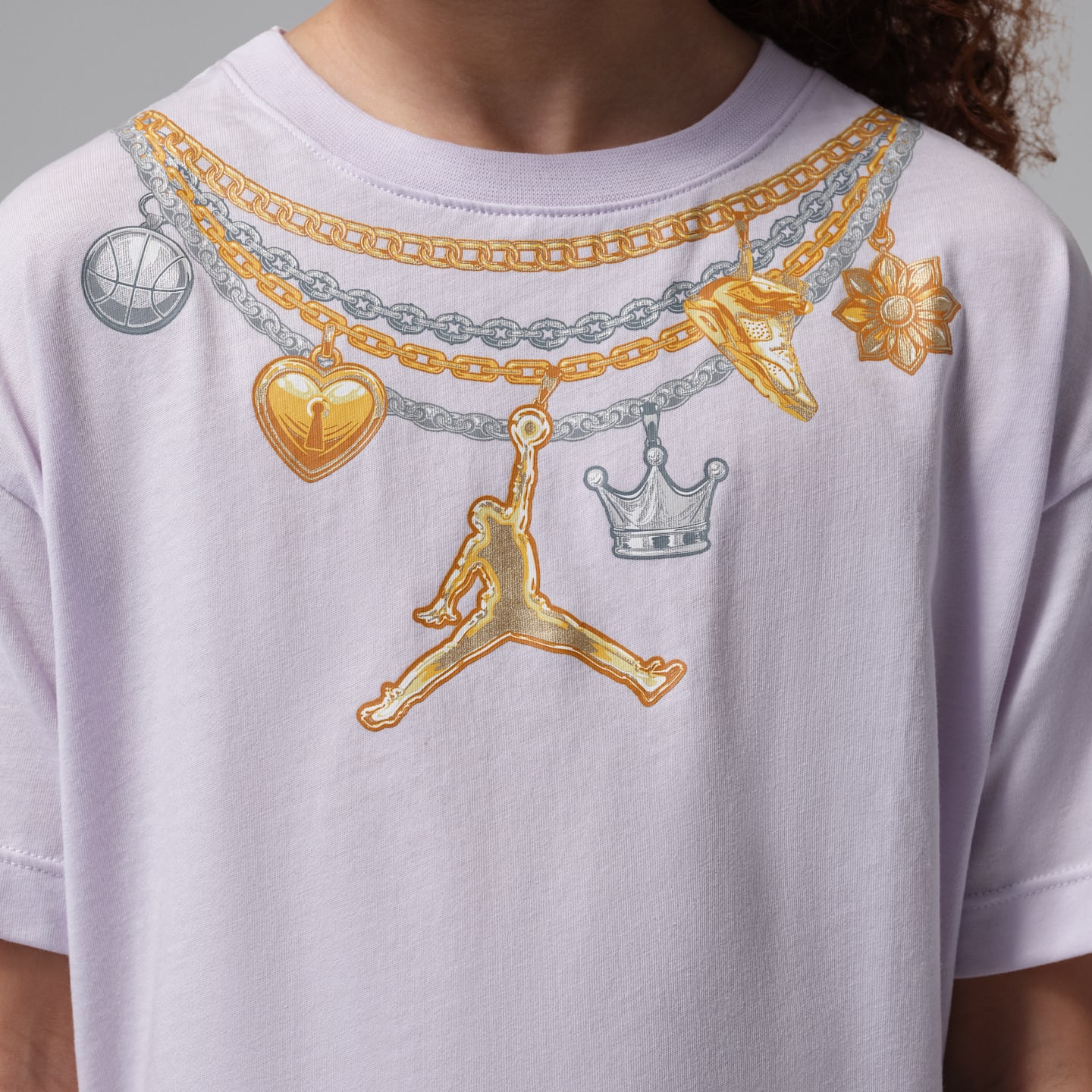 Детская футболка Jordan Charm Necklace, цвет: Виноградный — фото 4