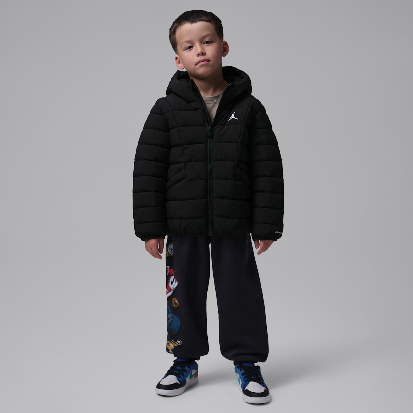 Детская куртка Jordan Midweight Active Puffer, цвет: Чёрный — фото 9