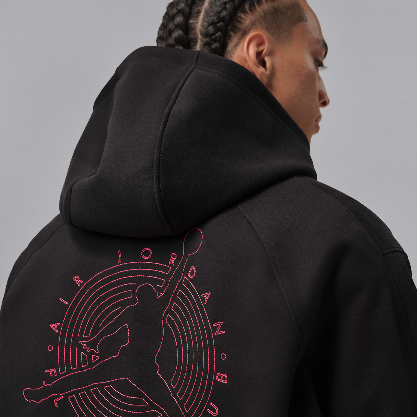 Мужская флисовая трикотажная толстовка Jordan Flight Club на молнии, цвет: Чёрный — фото 7