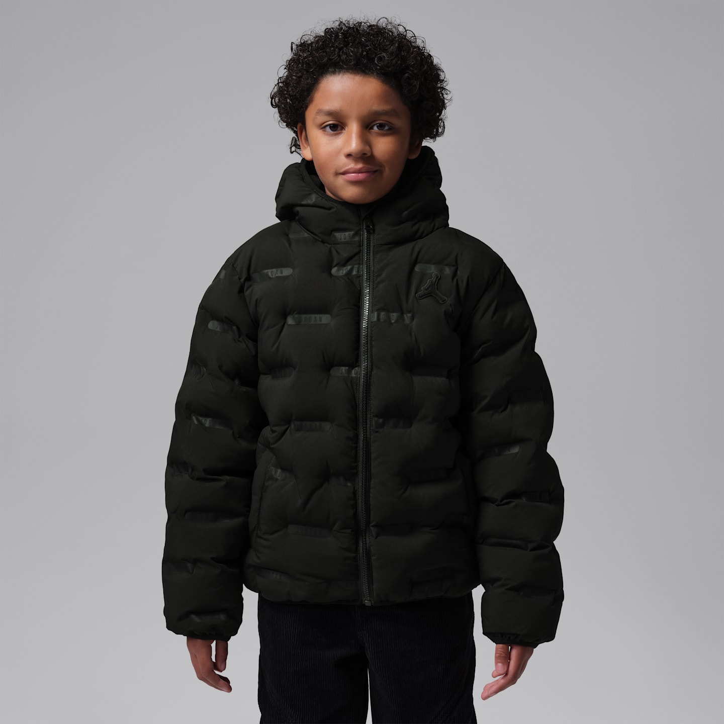 Детская куртка Jordan Heat Debossed Midweight Puffer, цвет: Чёрный — фото 1