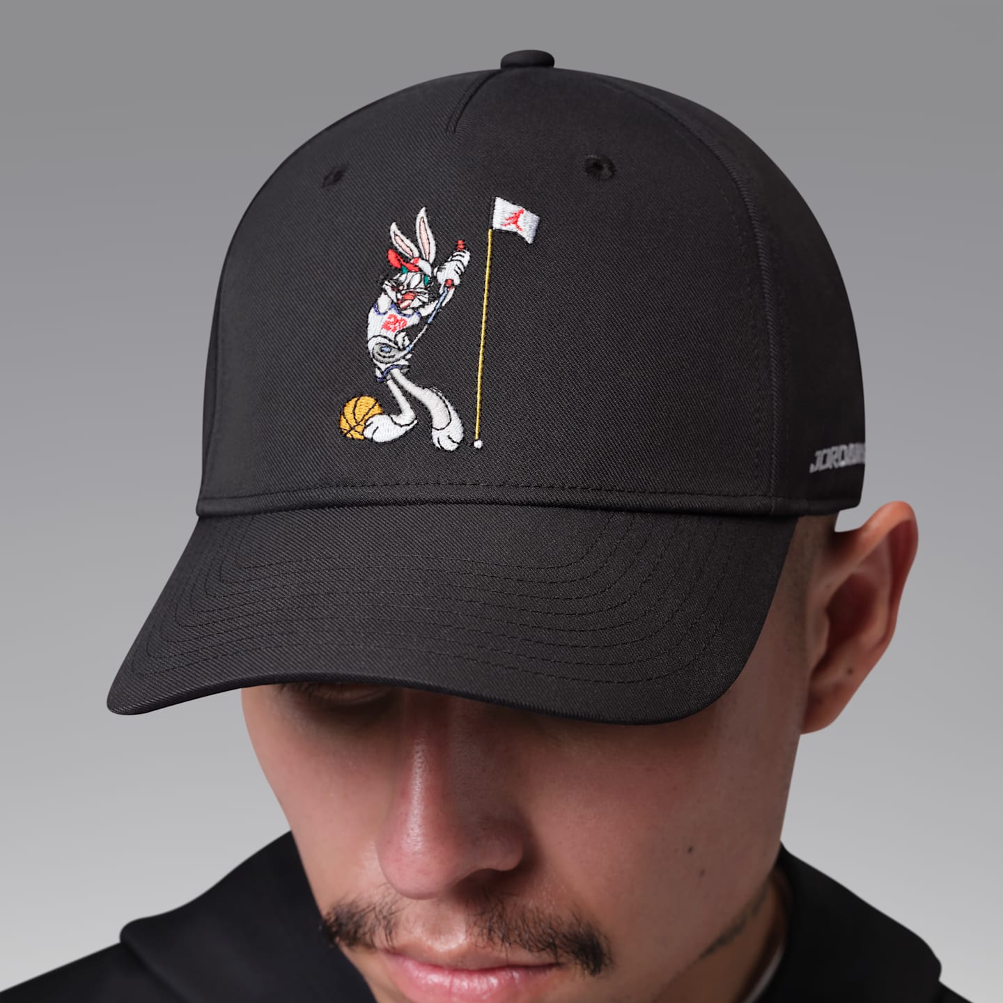 Мужская кепка Jordan Dri-FIT Space Jam Rise Golf, цвет: Чёрный / Белый — фото 4