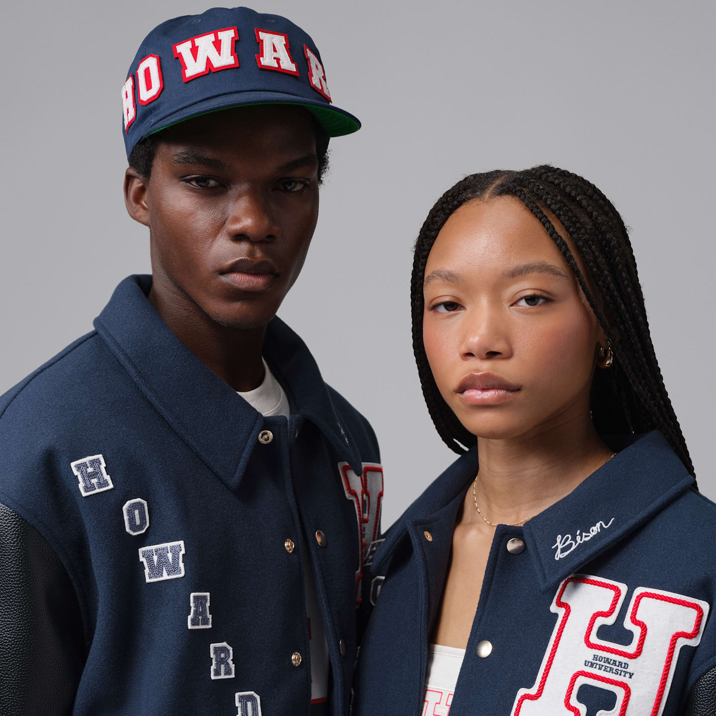 Мужская университетская куртка Jordan Flight x Howard University, цвет: Тёмно-синий / Чёрный — фото 3