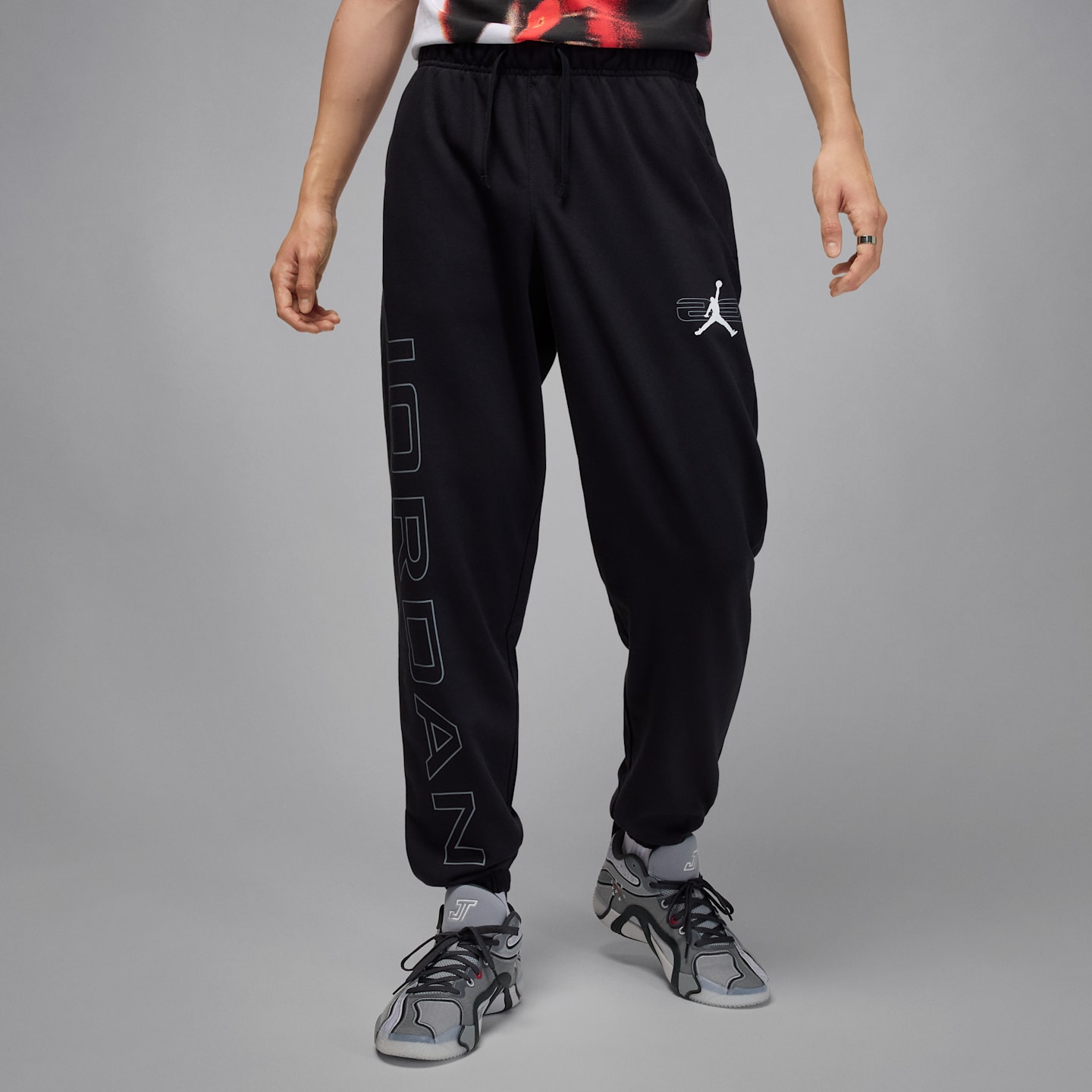 Мужские флисовые брюки Jordan Sport Crossover, цвет: Чёрный / Дымчатый серый — фото 1