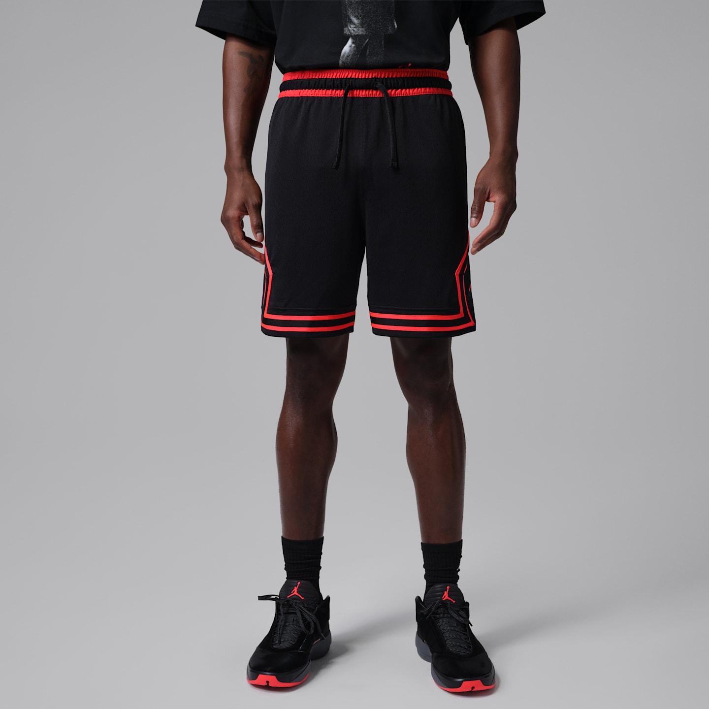 Мужские сетчатые шорты Jordan Sport Dri-FIT Diamond, цвет: Чёрный — фото 1
