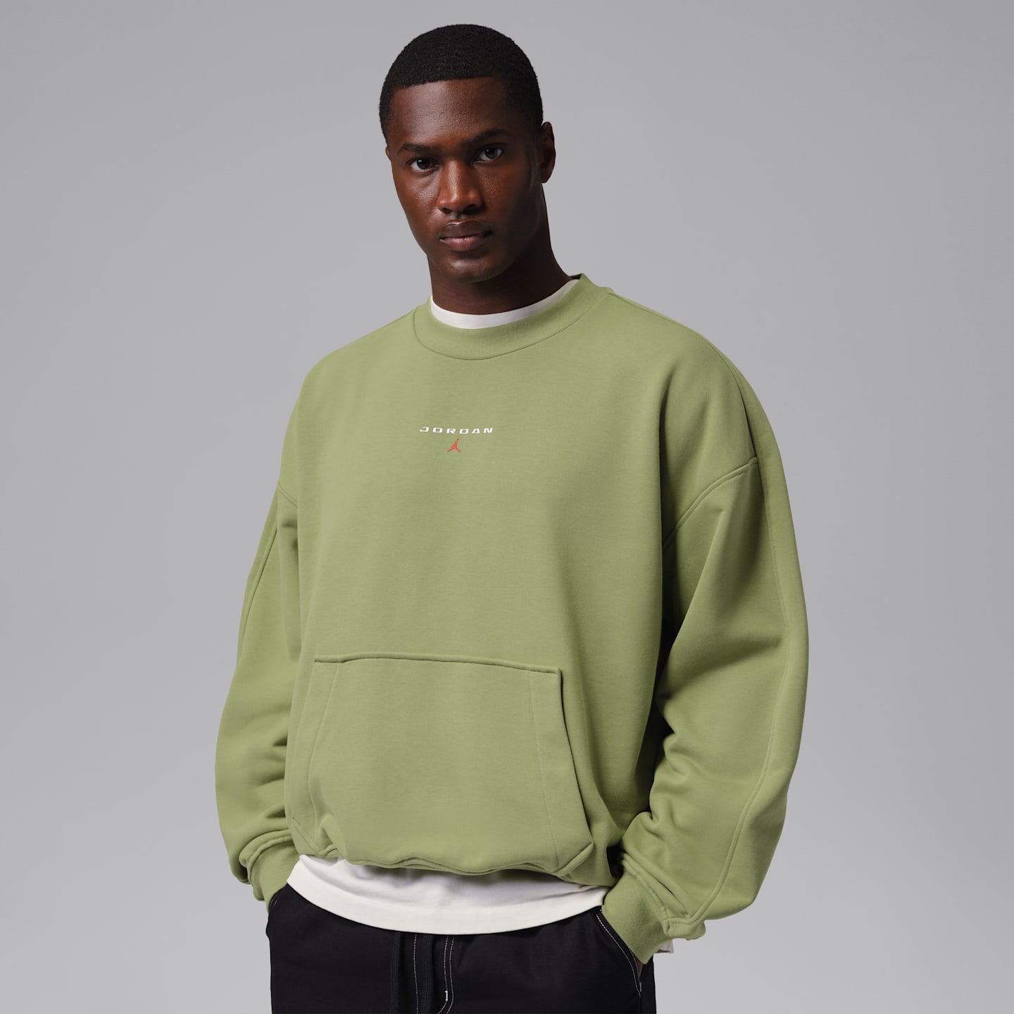 Мужская толстовка Jordan Flight Fleece Crew-Neck, цвет: Alligator — фото 1