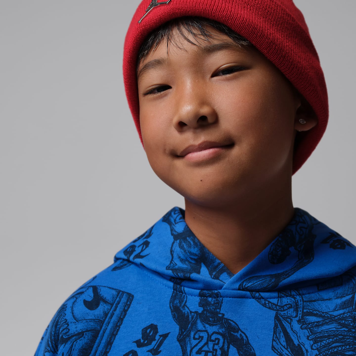 Детское худи Jordan Brooklyn Fireside Fleece Pullover, цвет: Королевский синий — фото 3