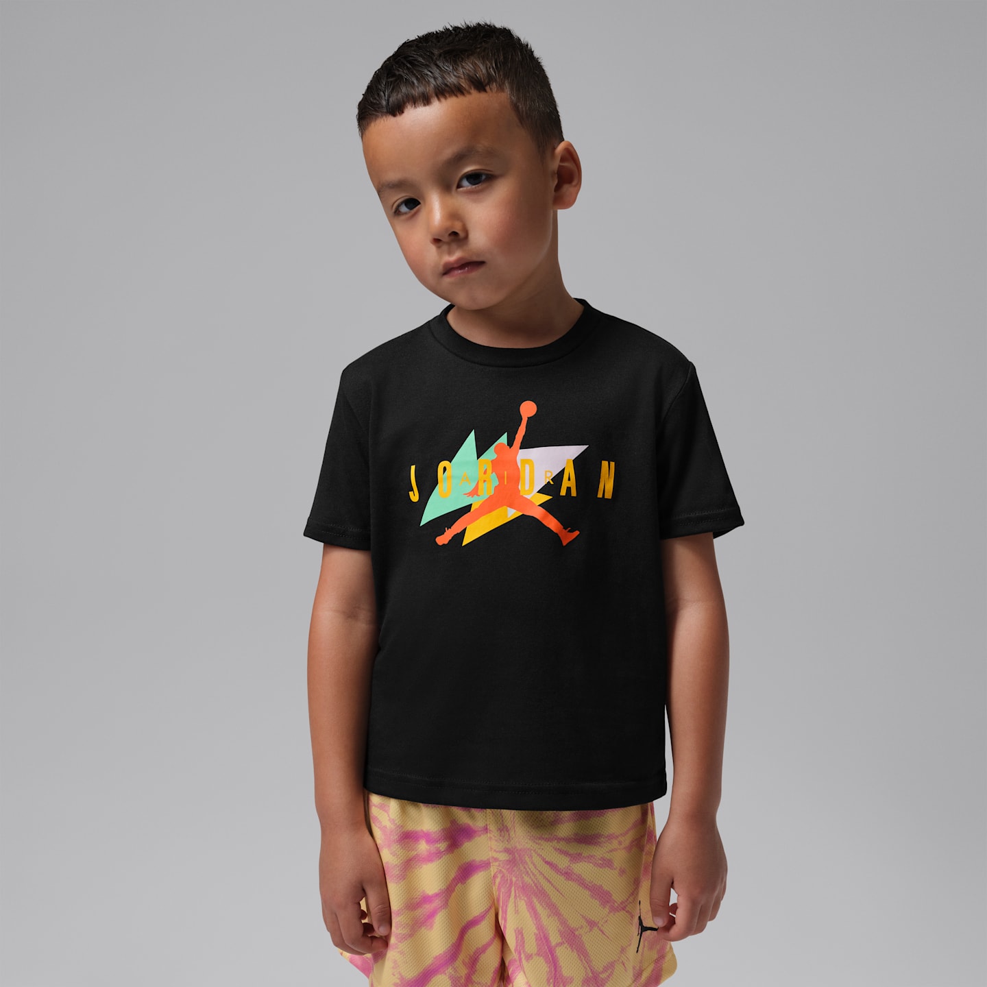 Детский комплект Jordan 2-Piece Festival Tie Dye Shorts Set, цвет: Лимонный варёный — фото 3