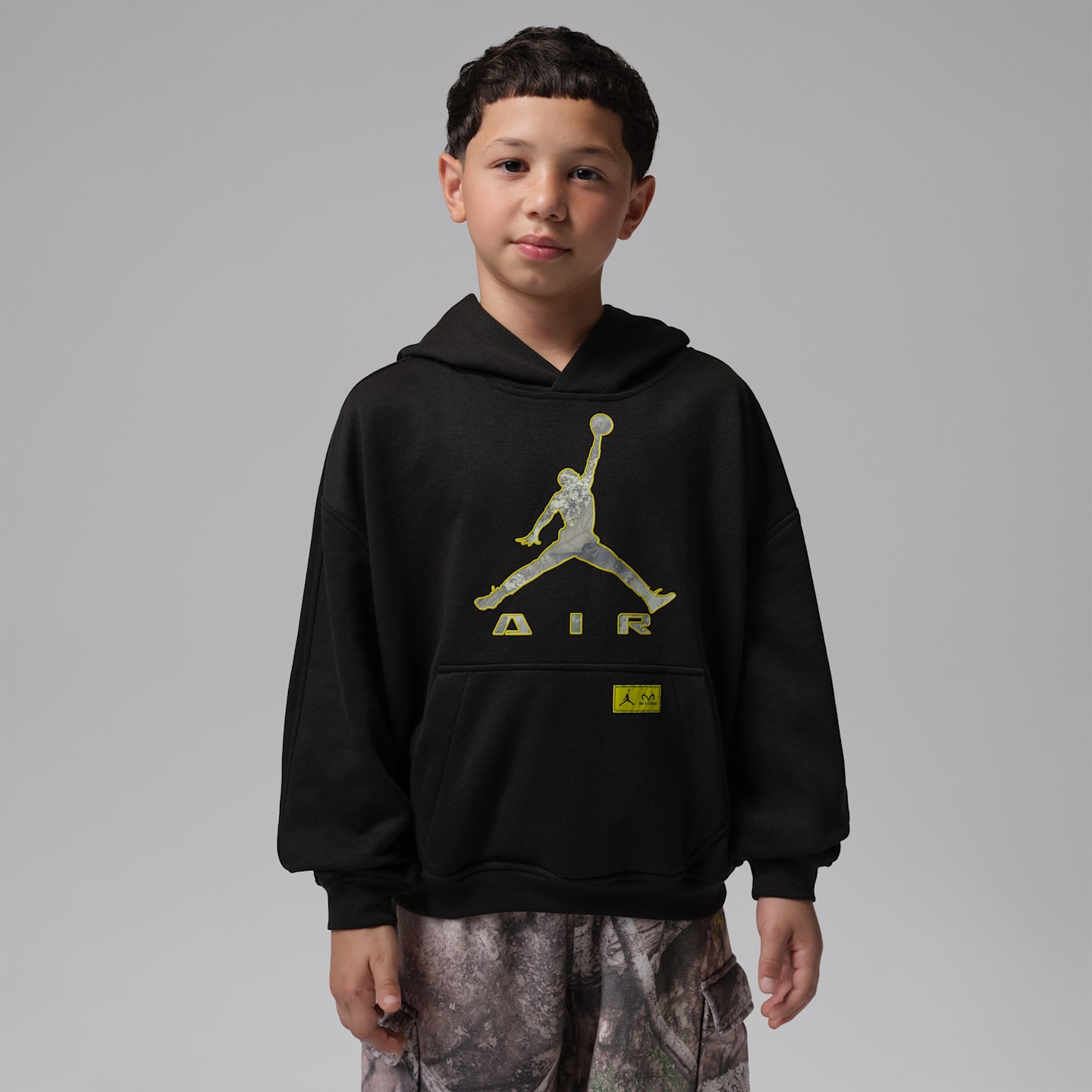 Детское худи Jordan Brooklyn Realtree 23 Pullover, цвет: Чёрный — фото 1