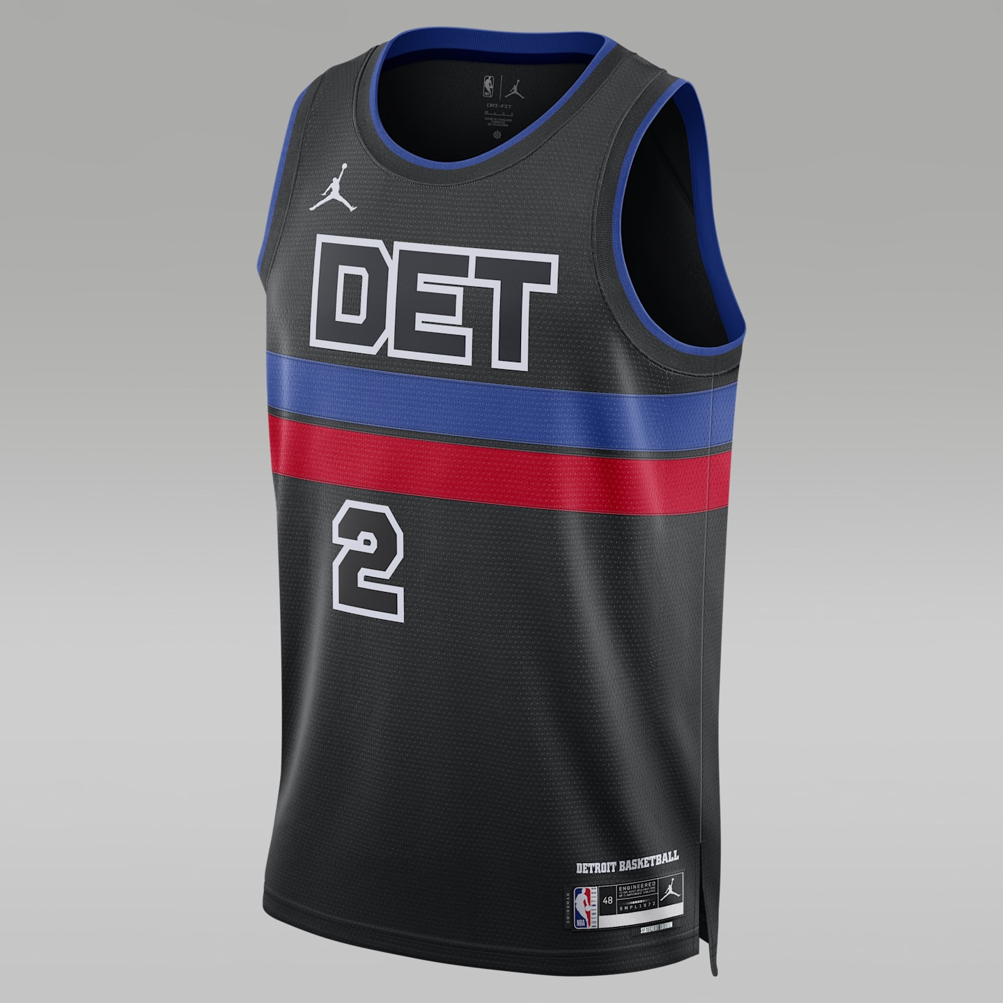 Мужское джерси Jordan Cade Cunningham 2024/25 Statement Edition Dri-FIT NBA Swingman, цвет: Чёрный / Синий — фото 1