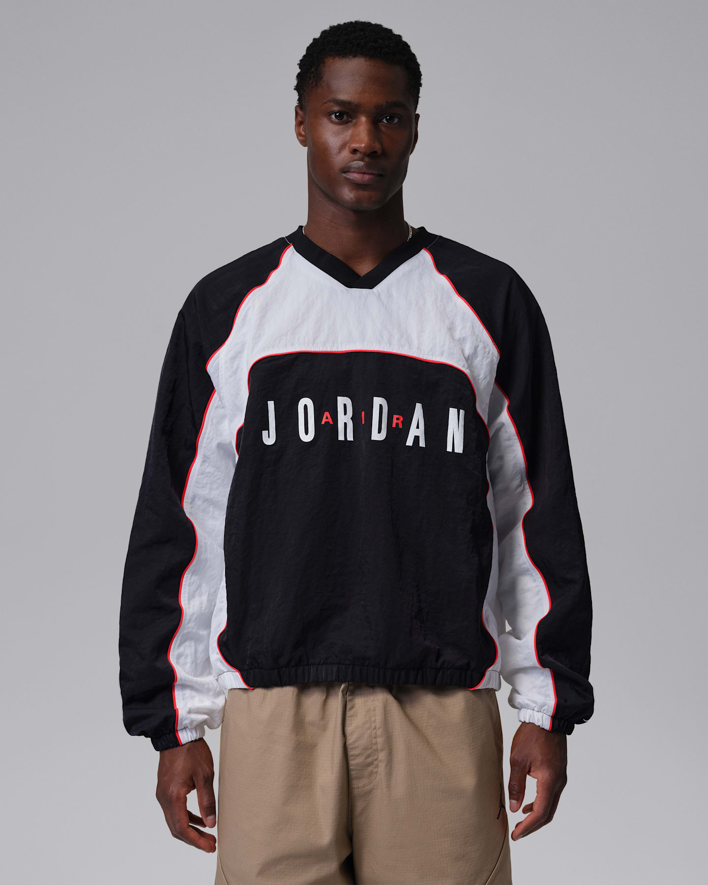 Мужской разминочный лонгслив Jordan Flight, цвет: Чёрный / Белый — фото 7