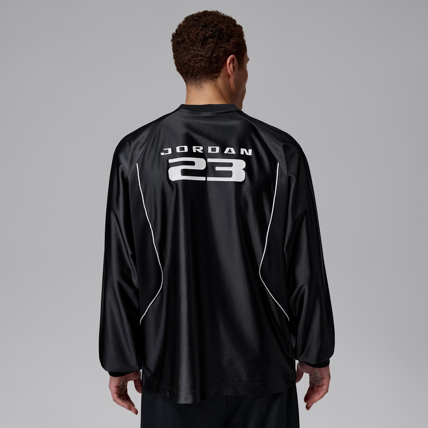 Мужской лонгслив Jordan Brooklyn Goalie, цвет: Чёрный / Белый — фото 2