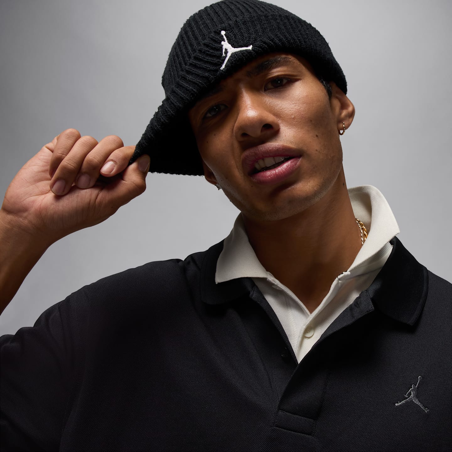 Мужское поло Jordan Brooklyn Polo, цвет: Чёрный / Железный серый — фото 3