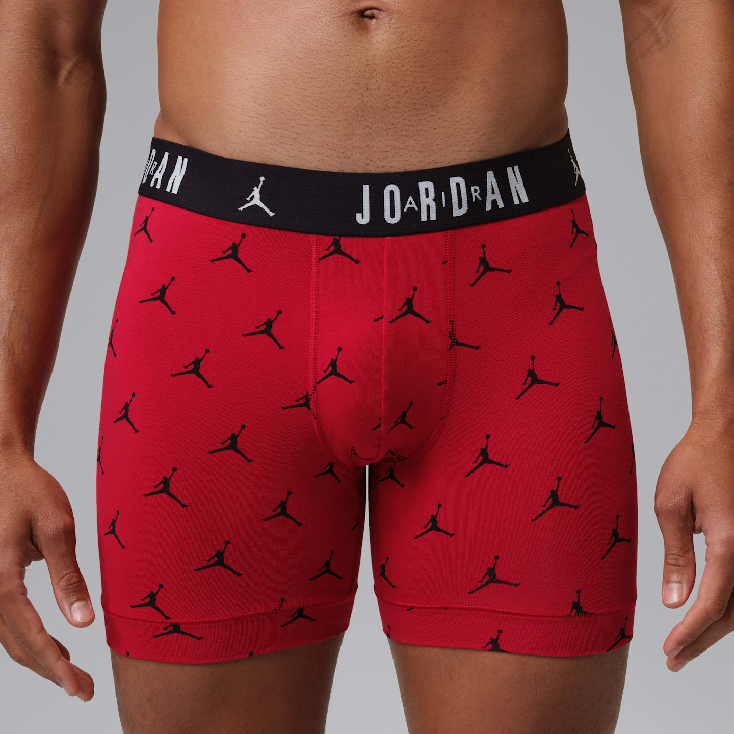 Мужские трусы-боксеры Jordan Flight Cotton Essentials, набор из 3 шт, цвет: Красный — фото 2