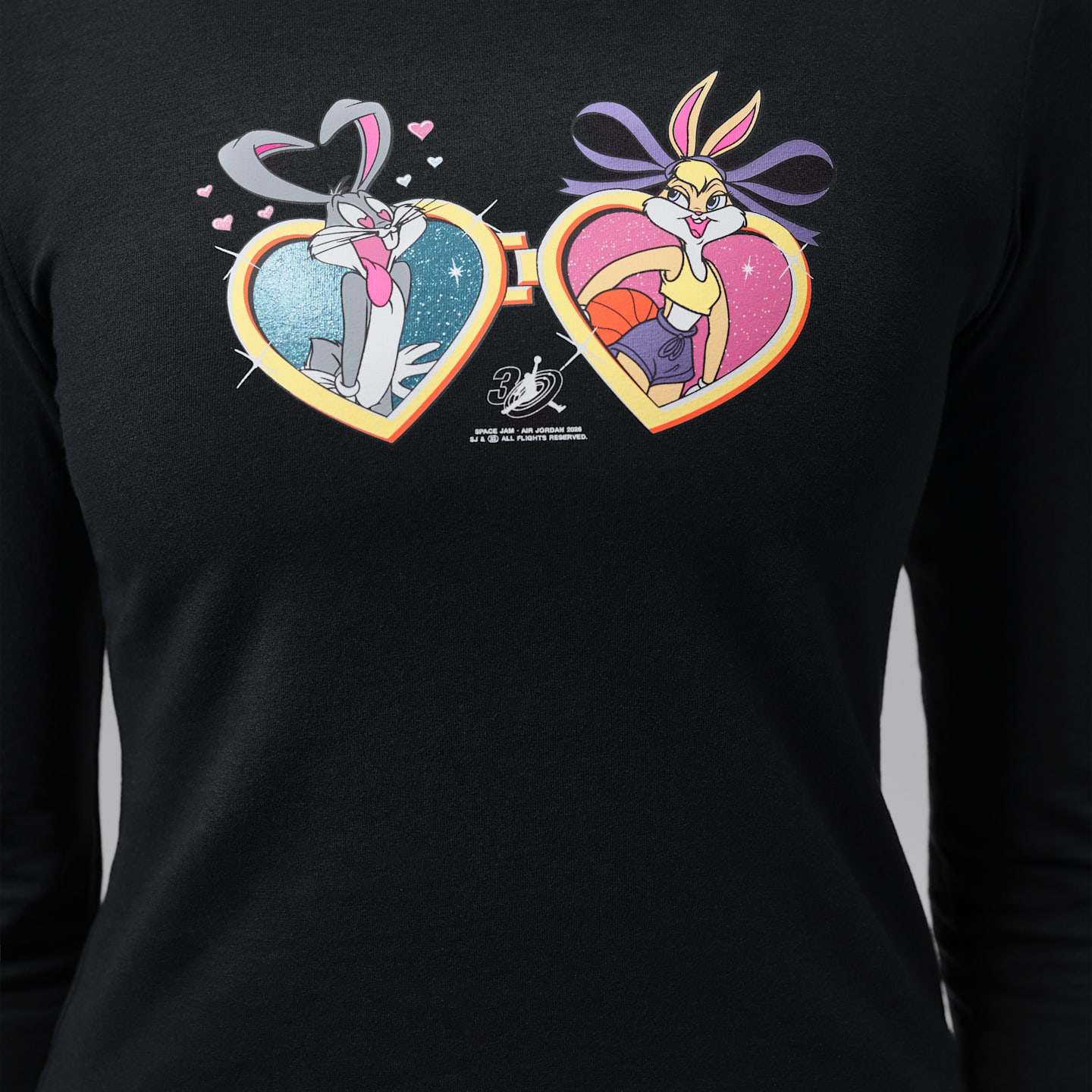 Женская футболка Jordan Space Jam Locket Long-Sleeve T-Shirt, цвет: Чёрный — фото 4