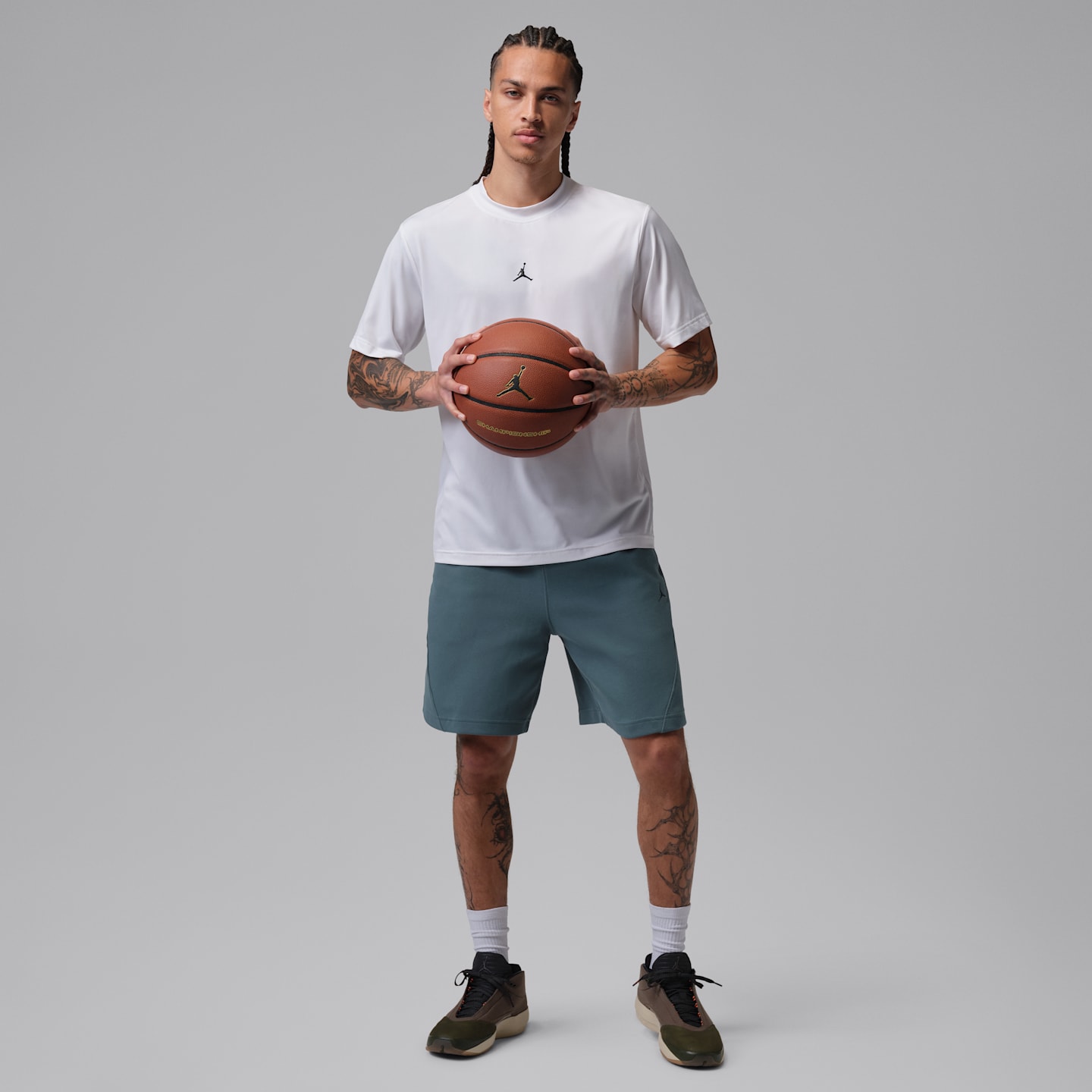 Мужские шорты Jordan Sport Hoop Fleece, цвет: Пепельный зелёный / Прозрачный — фото 8