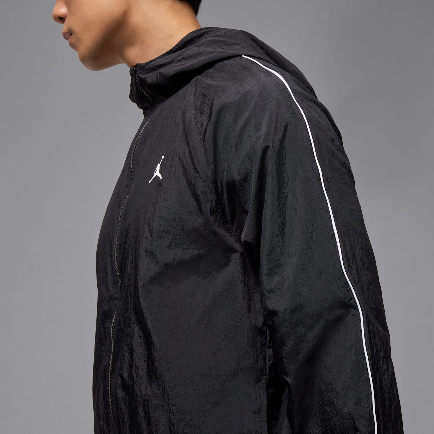 Мужская куртка Jordan Sport Classic Hooded, цвет: Чёрный / Белый — фото 6