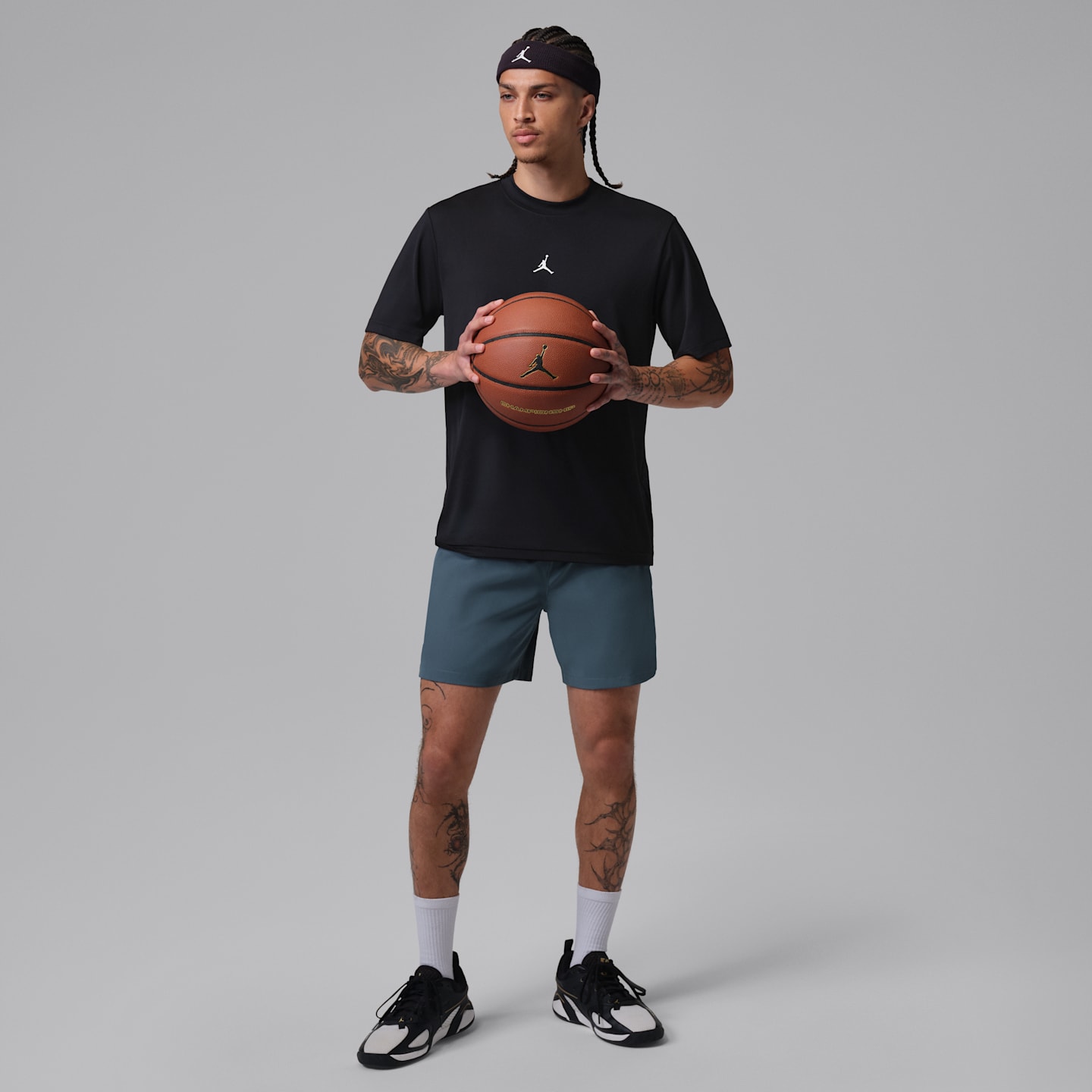Мужские шорты Jordan Sport Flightweight Dri-FIT с подкладкой, цвет: Пепельный зелёный / Чёрный — фото 7