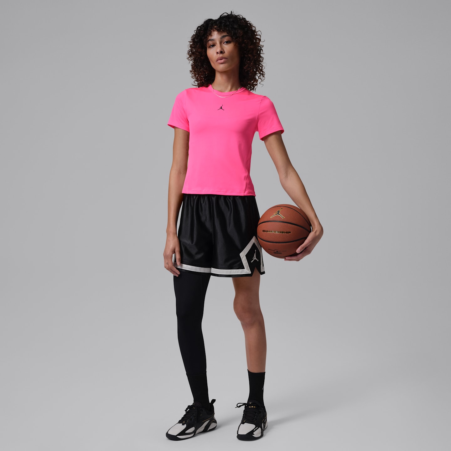 Женский баскетбольный тайтс Jordan Sport с высокой посадкой на одну ногу, правый, цвет: Чёрный / Белый — фото 4