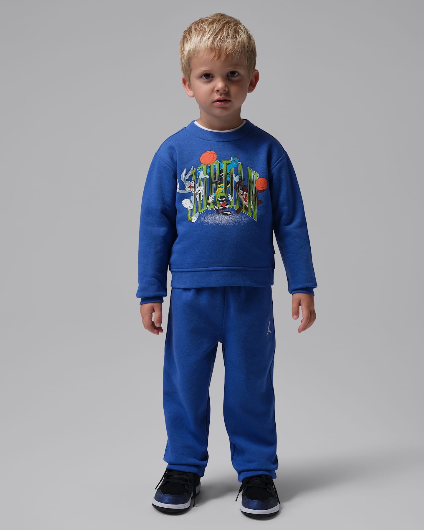 Комплект Jordan Space Jam 30 2-Piece Arched Crew Top Set для малышей, цвет: Королевский синий — фото 8