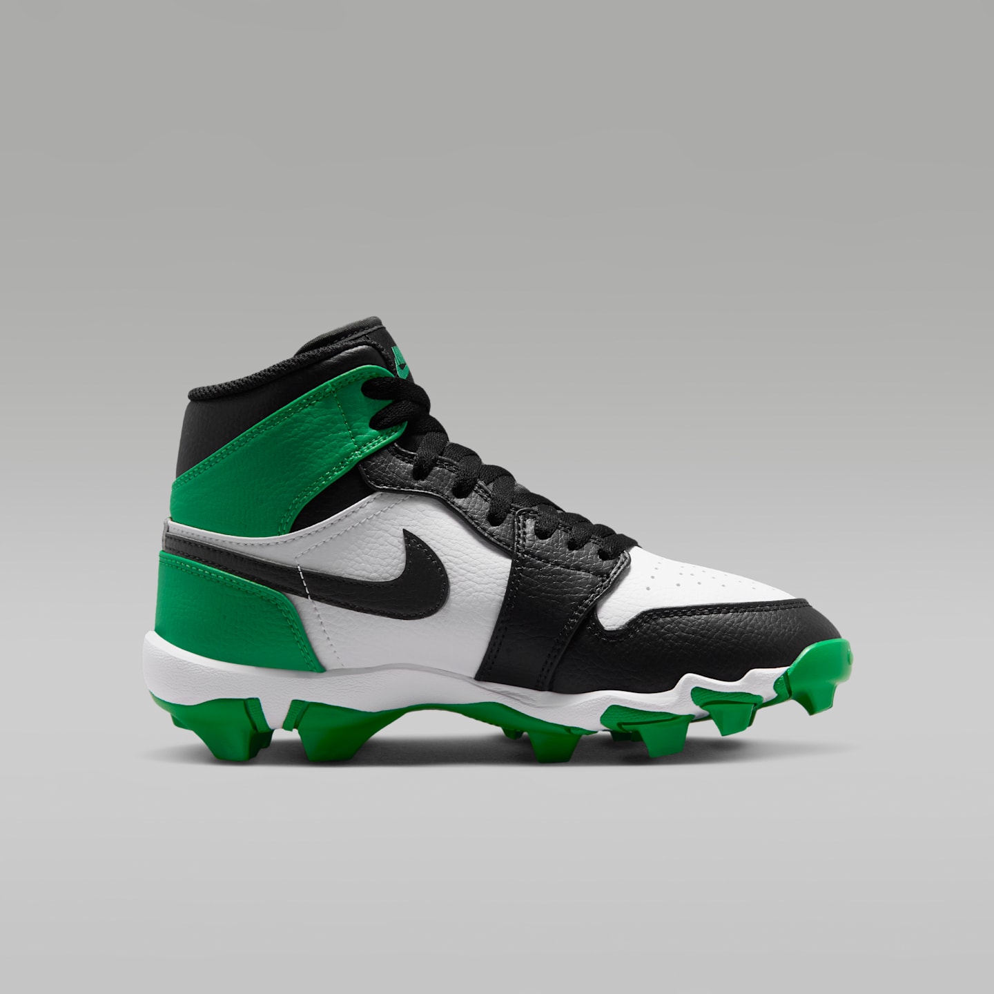 Детские бутсы Jordan 1 Mid Cleats, цвет: Чёрный / Зелёный — фото 3