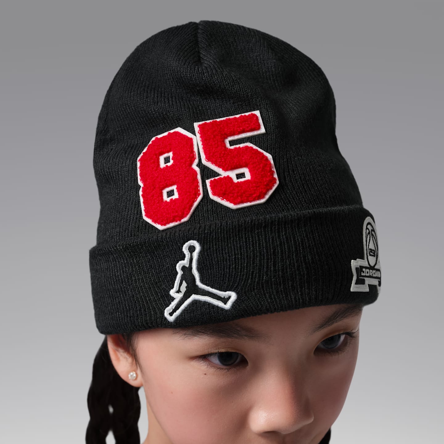 Детская шапка-бини Jordan Varsity, цвет: Чёрный — фото 4