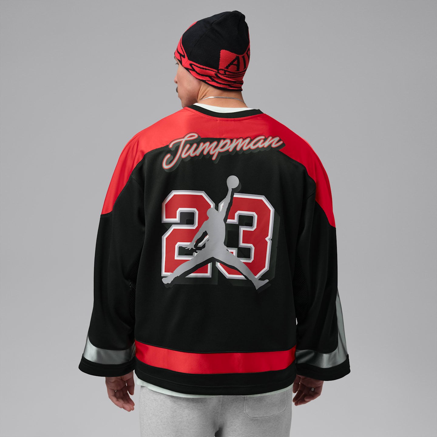 Мужской топ Jordan Brooklyn Hockey Jersey, цвет: Чёрный / Красный — фото 2