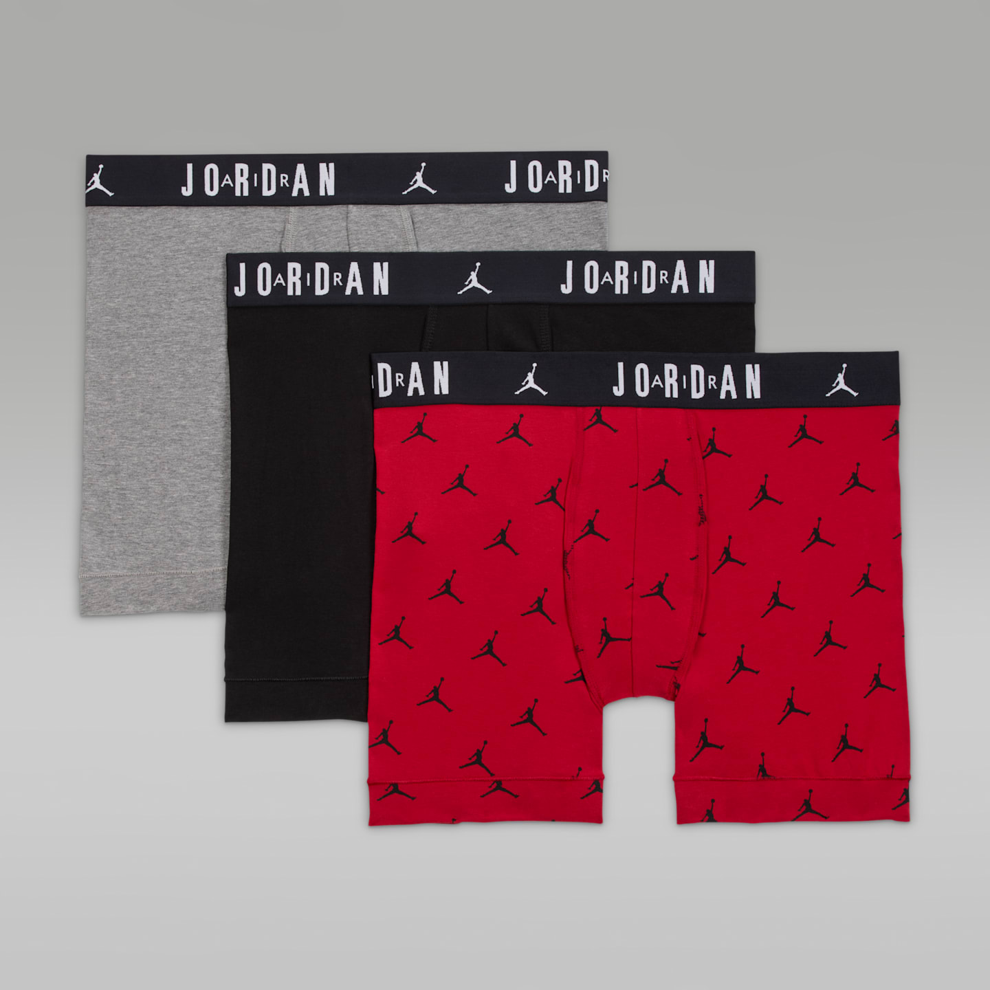 Мужские трусы-боксеры Jordan Flight Cotton Essentials, набор из 3 шт, цвет: Красный — фото 6