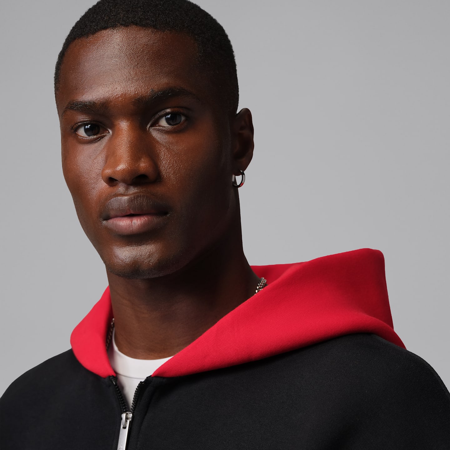 Мужской свитер Jordan Flight Zip-Up, цвет: Чёрный / Красный — фото 3