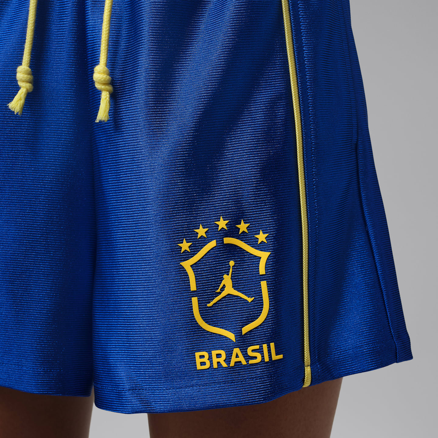 Женские трикотажные шорты Jordan Brooklyn Brazil, цвет: Королевский синий / Жёлтый — фото 5