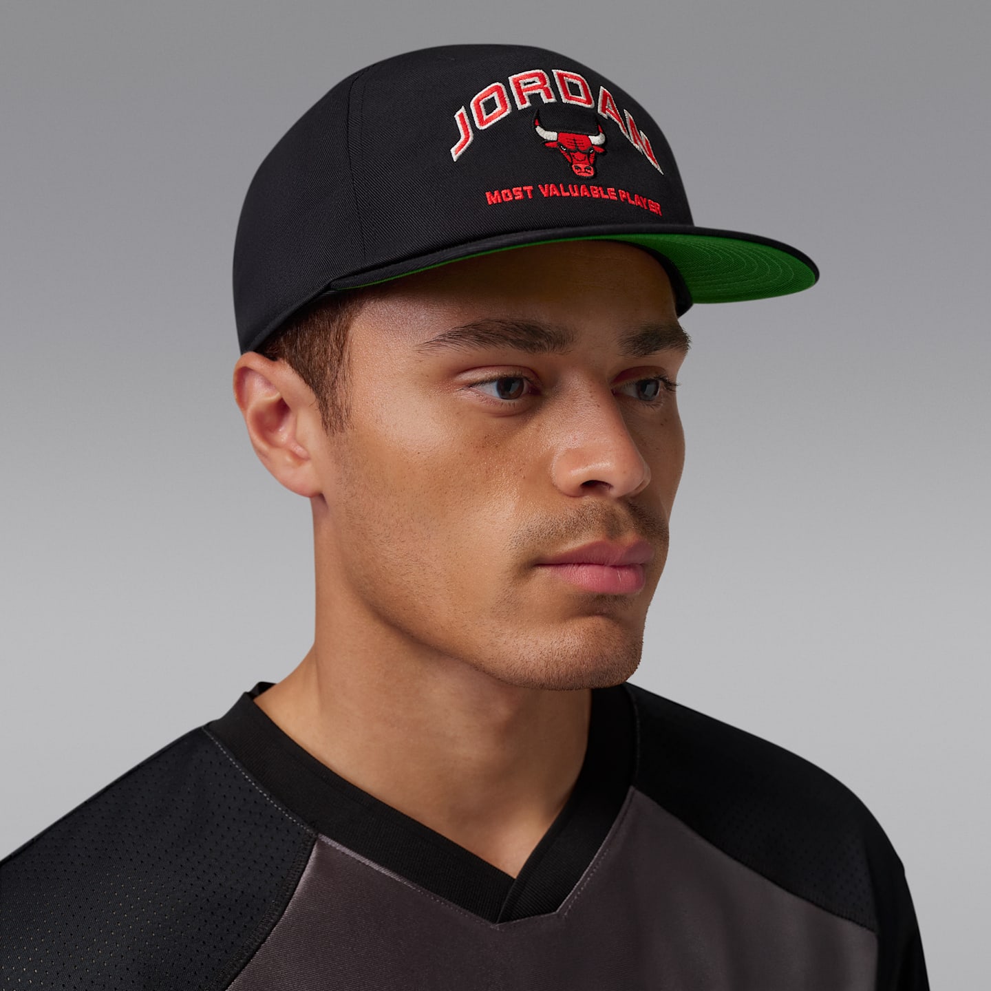 Кепка Jordan Pro Unstructured с прямым козырьком, цвет: Чёрный / Зелёный — фото 3