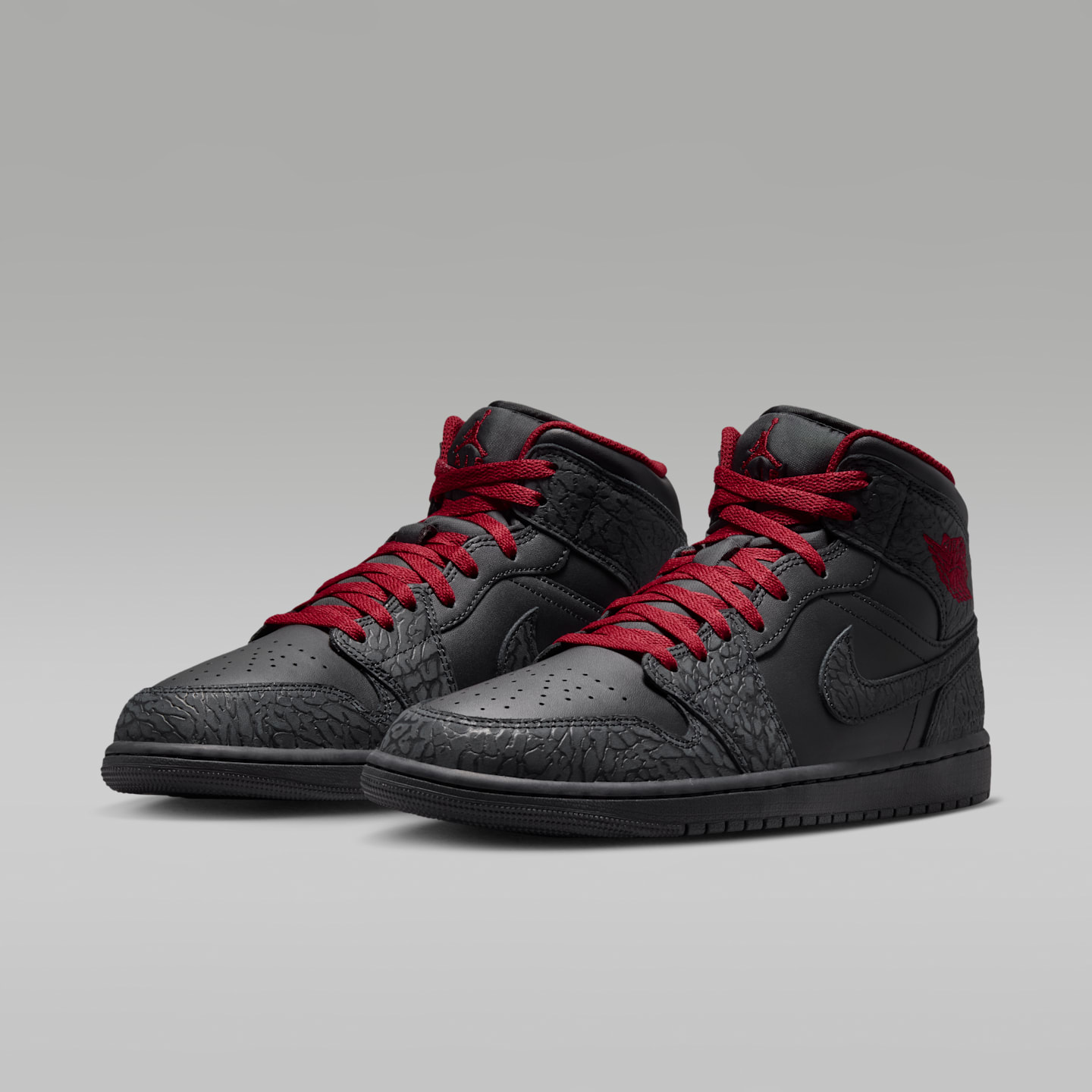 Мужские кроссовки Air Jordan 1 Mid SE, цвет: Чёрный / Красный — фото 5