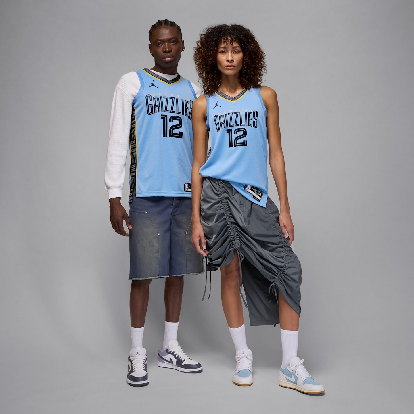 Мужской топ Jordan Memphis Grizzlies Statement Edition Dri-FIT NBA Swingman Jersey, цвет: Светлый синий — фото 9